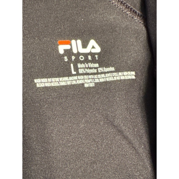 FILA SPORT Women's Black Full Zip Athletic Jacket Thumbholes Size L - Picture 2 of 7
